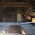 Attic mold remediation job site in progress